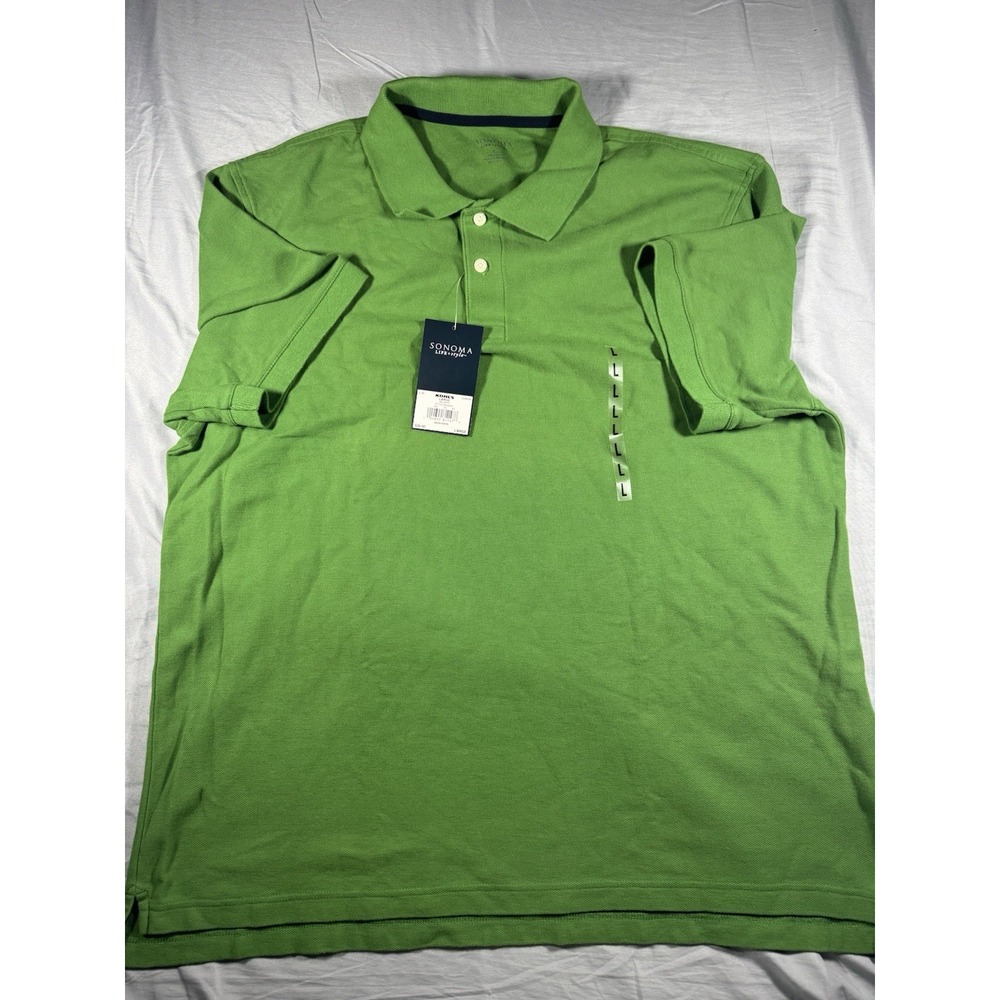 Sonoma Men's Green Short Sleeve Polo Size Large NWT